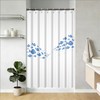 Yeele School of Fish Minimalist Ocean Wave Shower Curtain, Blue