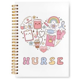 VIIJJUE Nurse Notebook, Nurse Appreciation Gifts Journal, Nursing Gifts Journals for Writing, Nursing Medical Office Supplies, Nurses Stuff Hardcover Spiral Notebooks, 5.5x8.3 Inch