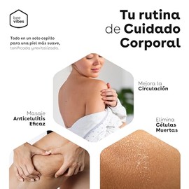 Cepillo Corporal para Masaje Exfoliante de Baño de Cerdas Naturales para Eliminar las Toxinas de la Piel Muerta para Cuerpo Seco; Ayuda al Tratamiento de Celulitis y Mejora las Funciones Linfáticas