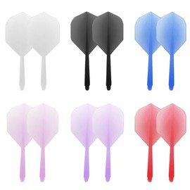 SSKHE 12pcs Dart Flights and Stems Integrated as One, Durable Darts Accessories Set, Compatible with Darts Shafts, Ideal for Fusion Dart Flights