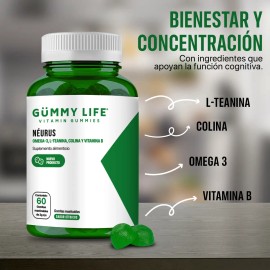 Gummy Life - Néurus 60 Gomitas Omega 3, L-teanina, Colina +