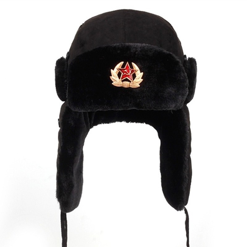 Russian Ushanka Badge Bomber Hat Pilot Hat Winter Hat with