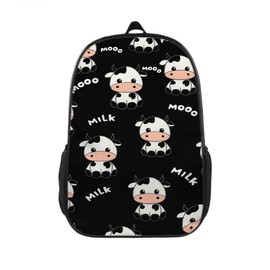 NEVOH Bold Cow Print Backpack Set with Insulated Lunch Bag & Multi-Use Pencil Case, Lightweight Oxford School Bookbag for Kids, Durable Large Capacity Backpack for Boys Girls Students (3-in-1)