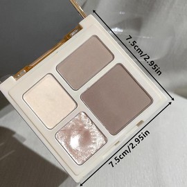 4-color Highlighter Makeup Palette, Contour Palette, Shimmer Powder Palette, Long Lasting Matte Bronzer Palette, Facial Contouring and Detailing Makeup Powder, Cosmetic Gift,  Makeup Products, Christmas Gift