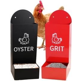 Chicken Oyster Shell Feeder and Grit Feeder Metal Chicken Feeder Chicken coop Accessories Automatic Chicken Feeder