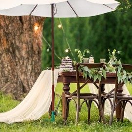 Relaxdays Lawn Spike with Handle for Parasol Pole Thickness 17-23mm Camping Beach Steel Umbrella Stand Green