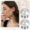 Aroncent Women's Pearl Magnetic Stud Earrings: 10 mm White Bread