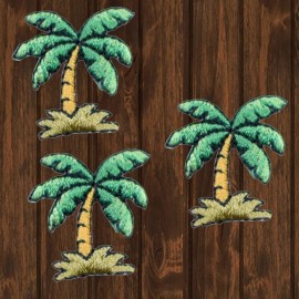 Paddys Patches Mini Palm Tree Embroidered Patch — 3-Pack — Iron On