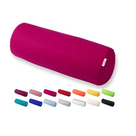 beties Basic Bolster Cover Approx. 15 x 40 cm Cushion Cover 100% Cotton in Various Plain Colours (Pink)
