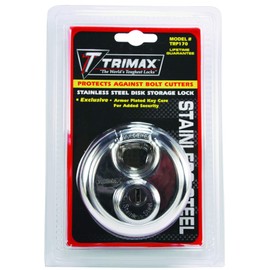 Trimax TRP170 Stainless Steel 70mm Round Pad Lock - 10mm Shackle