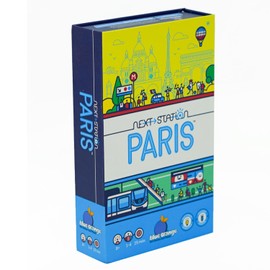 Next Station Paris Board Game - Family or Adult Strategy Flip and Write Game for 1 to 4 Players by Blue Orange Games. Recommended for Ages 8 & Up.