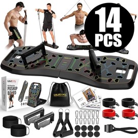 LALAHIGH Emurdyon Portable Home Gym System:Effective Workouts,Versatile Functions,Adjustable Positions,Health Improvement,Outdoor Usability,Push-Up Board - Color: 14PCS-Delux Kit