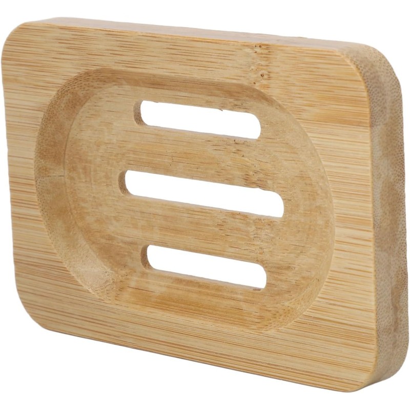 Kandid Eco-Friendly Bamboo Soap Dish with Drainage Slots - Natural