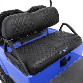 LEAPGOMAX Club Car DS Seat Covers, Golf Cart Seat Covers for Club Car DS OEM Ordinary Seat-Thick Premium Marine Leather Custom Diamond Comfortable/Anti-Scratch/Anti-Fading/Easy to Install