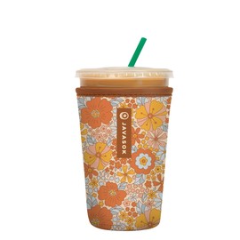 Sok It Java Sok Iced Coffee & Cold Soda Insulated Neoprene Cup Sleeve (Flower Power, Medium: 22-28oz)