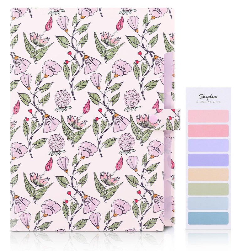 SKYDUE Accordion File Organizer, Floral Expanding File Folders with 5