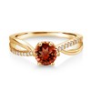 Gem Stone King 18K Yellow Gold Plated Silver Ring Round