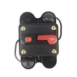 wohhom WOHHOM 250Amp Circuit Breaker Manual Reset Fuse holder, 30A-300A 12V-24V DC Protection Reset Fuse for Trolling Motor Auto Car Marine Boat Stereo Audio Inline Fuse Inverter (250A)