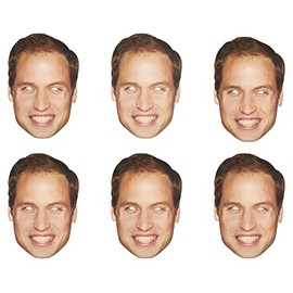SHATCHI 5Pcs Prince William Royal Family Face Mask King’s Coronation Supplies Celebrities Face Masks UK Hen Night Stag Parties Fancy Dress Bulk Wholesale