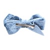 Hair Bow Velvet With Design 4.75 Inch Blue