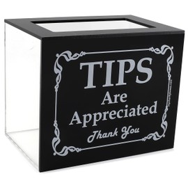 Acrylic Tip Collection Box Donation Jar Suggestion and Collection Bucket Wall mounting Box for Money Storage Container with Design (1)