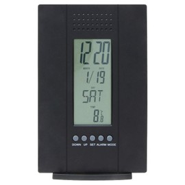 Fujiboeki Digital Theus 99069 Table Clock, Black, Height 6.1 inches (15.4 cm)