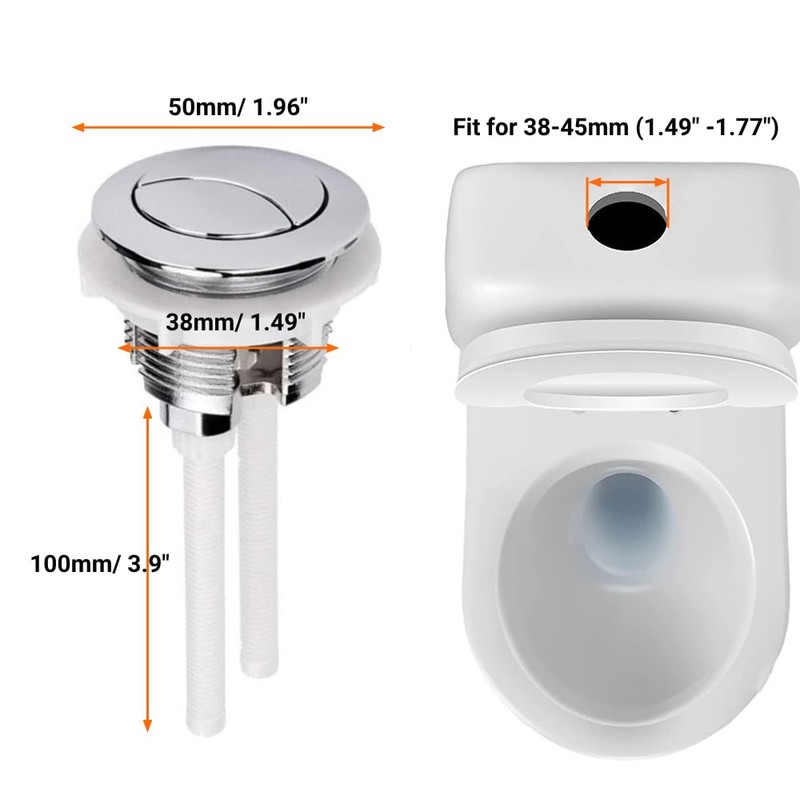 Dual Flush Toilet Push Buttons, Water Tank Toilet Button, Round