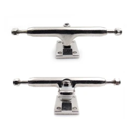 SPITBOARDS 34 mm Fingerboard Pro Trucks by, Real Lock Nuts, Rubber O-Ring Urethane Bushings, Optimised Hanger, Width 34 mm, for Fingerboard Tuning & Assembling (Chrome Silver)