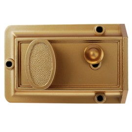 NU-SET 2105-3 Spring Night Latch with Holdback Button, Bronze