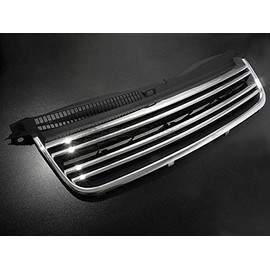Badgeless Dual Slat R Black Chrome Euro Grill R36 Look For VW Passat B5.5 3BG 01-05