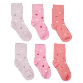 Baby Kids Girls Seamless Socks Cotton Rich Soft Colourful Durable Comfort Newborn Toddler & Kids School Ankle Socks Size 0-10 Years (6 Pairs) (UK, Age, 7 Years, 8 Years, Hearts)
