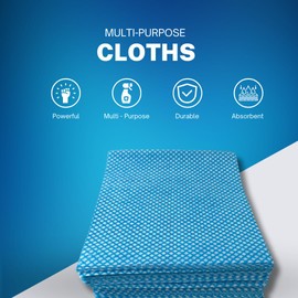 CafeTEq 100 - Pack Multipurpose Cloths - Ultra Absorbent Cleaning Rags for Home & Office - Durable, Towels - Perfect for washing up, Polishing, & Wiping