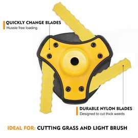 Eyoloty 70289A Nylon Replacement Blades Compatible with Weed Warrior 14867B Push-N-Load 3-Blade Trimmer Head,PivoTrim Hybrid and Ugly Head Hybrid 2-N-1 Weed Trimmer Heads (36 Pack)