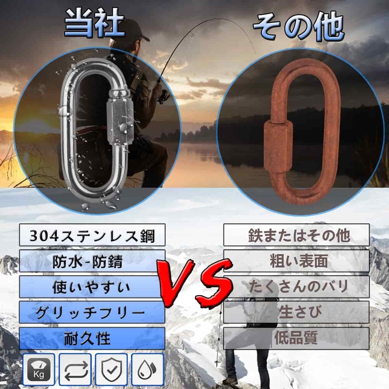 Lissey SUS304 Stainless Steel Ring Catch Carabiner with Lock D-Ring