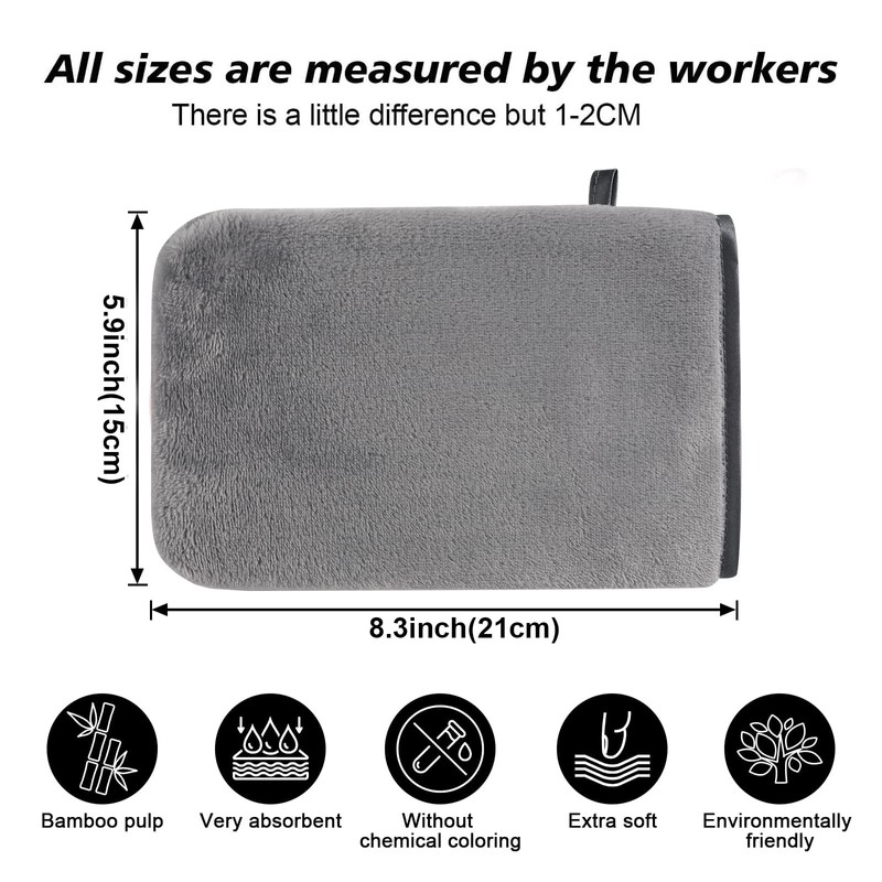 PHOGARY 8 Pack Microfiber Wash Mitts Flannel Soft Wash Mitt