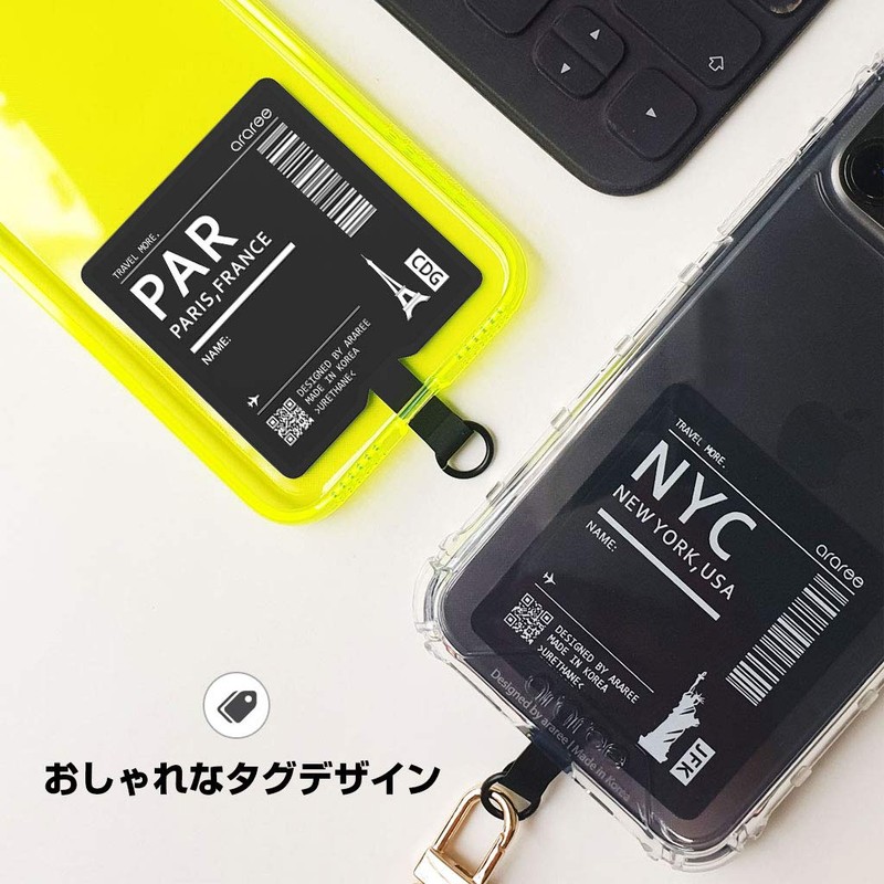 araree TAG HOLDER AR19139 (Clear) External Strap Hole [Strap Holder