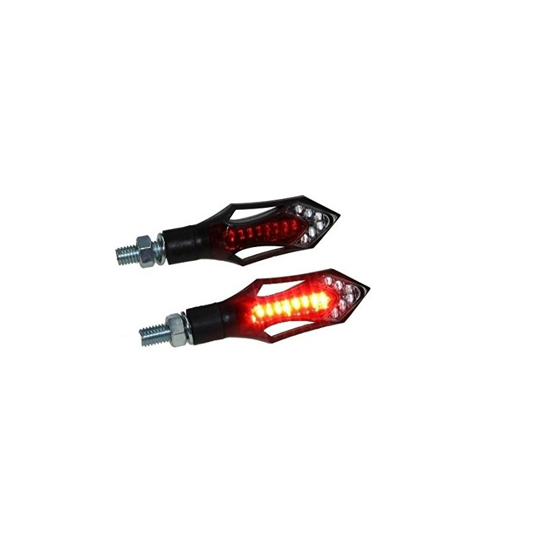 LED Mini Indicator Tail Light Combi Black Tinted Universal M8