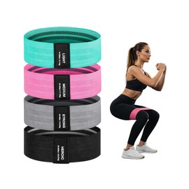 4-Piece Resistance Band Set – Fabric Exercise Bands for Strength Training, Yoga & Pilates – Non-Slip, Durable, and Travel-Friendly Gym Equipment