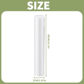 4PCS 15.7 Inch Foam Cylinders for Crafts Foam Tube White Floral Foam Round for Flower Arrangements Polystyrene Foam Flowers Tubing Foam Rods for Modeling DIY Home Craft Arts Supplies