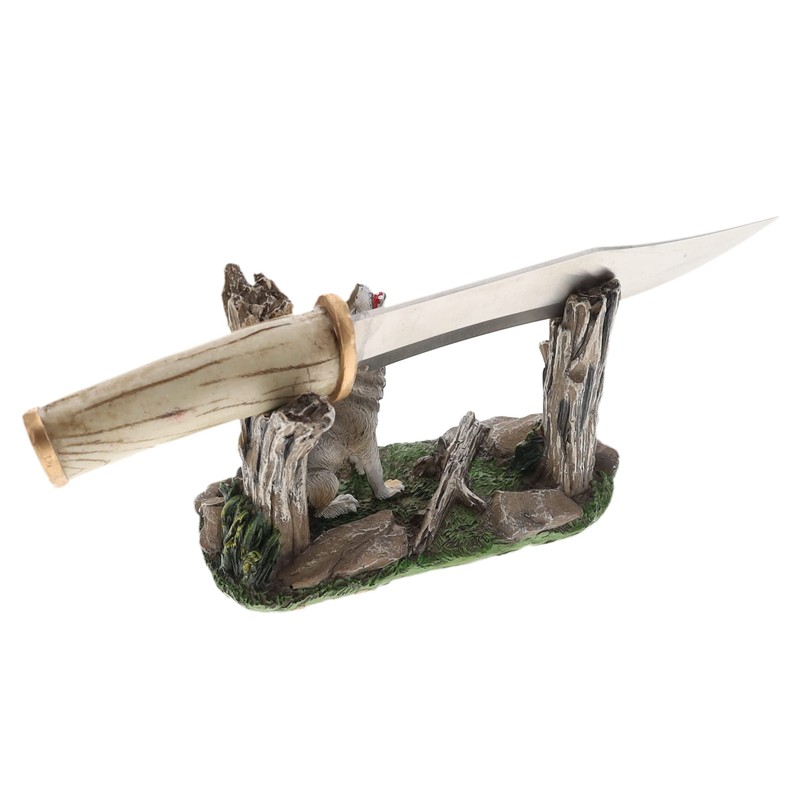 Deleon Collections Decorative White Wolf Knife - Majestic Howing Wolf