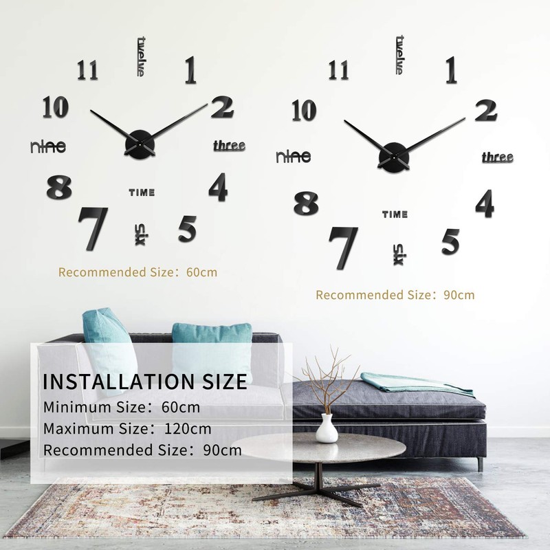 Soledi Wall Clock with 3D Visual Sticker, DIY Wall Clocks,
