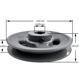 Saelno BK55-7/8 Single Groove Sheaves,v Belt Pulley 7/8 inch bore 5.25" OD,Motor Pulley Cast Iron for A AX B BX 4L 5L V-Belts,BK5578 Pulley