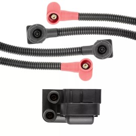Caltric Fits Polaris RZR 800 Ignition Coil w/ Spark Plug Wire 52 and 59.3 cm EFI 2011-14
