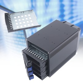 LYNICESHOP 5-Bay Mobile Rack Backplane, HDD Enclosure Hot Swap Cage 3 x 5.25 Drive Bays 5X SATA 3.5"/2.5" SAS, Aluminum Trayless Mobile Rack Backplane Supports SATA I/II/III