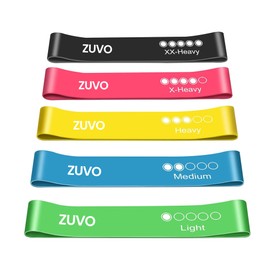 Resistance Bands Women & Men - Set of 5 - Perfect Gym Equipment - Skin-Friendly Resistance Bands with 5 Levels of Resistance Check - Zuvo, Black