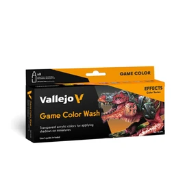 Vallejo - Game Color Wash | Effects Color Series | Rich Pigment Formula | Matte Finish Washes | Ideal for Shading, Weathering & Recess Detail Work | 8 Bottles x 18 ml (0.6 oz.fl)