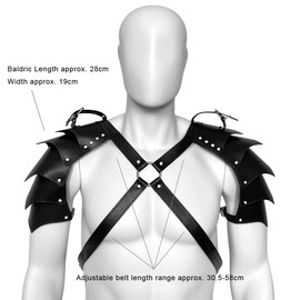 Mr.Fashion Cool Leather Armor Costume, Fierce Leather Suit, Create a Special Christmas Look, Make Your Stage Performance Night. (Double Armor - Black)