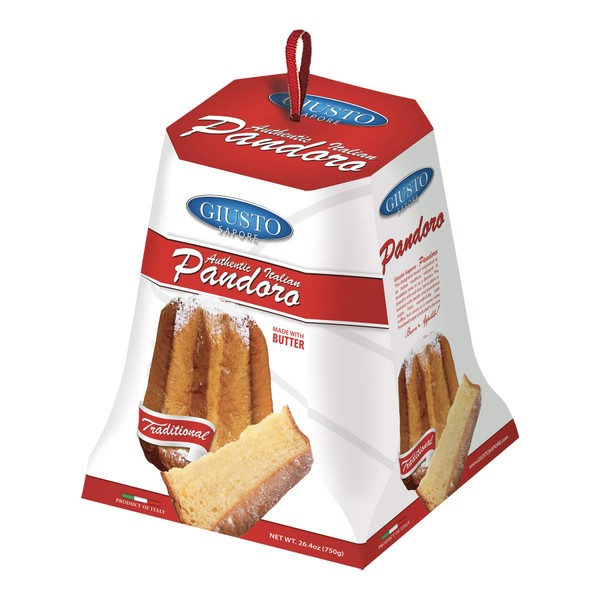 Giusto Sapore Italian Pandoro Premium Gourmet Bread 26.4oz. - Traditional Dessert - Imported from Italy and Family Owned