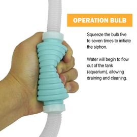 Exceptionally Long Hose 120 in, Water Flow Controller/Two Nozzles/Hose Clip/TERAPUMP TRFTCLN-XL Original Siphon Vacuum Aquarium Gravel (Long Nozzle) N Sand Cleaner (Short Nozzle) - BPA Free