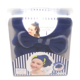 フェイスアップドライキャップ シュシュ付 ネイビー